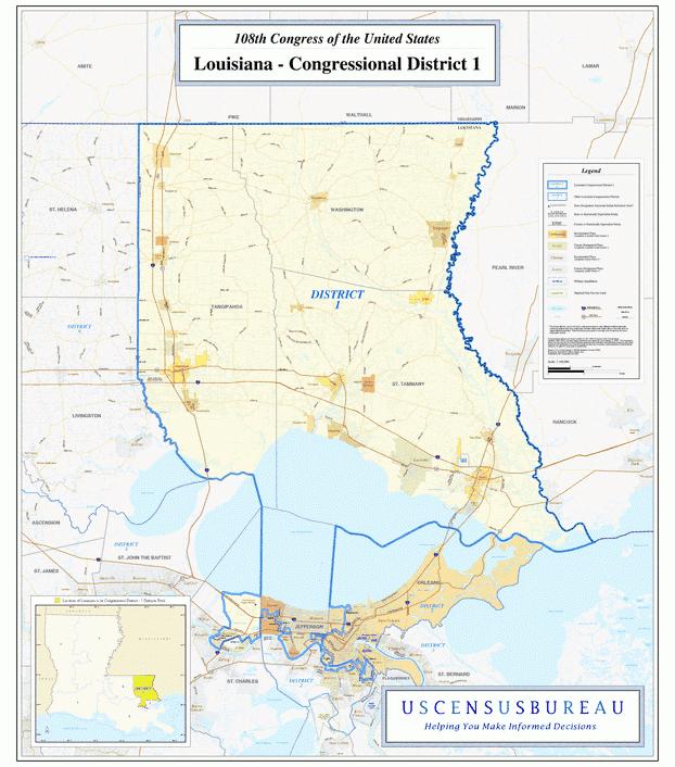 路易斯安那州行政区划图