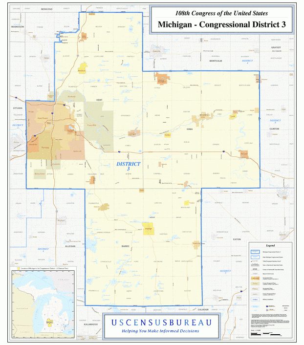 密西根行政区划图