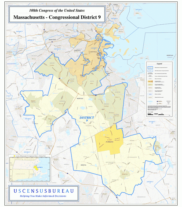 马萨诸塞州行政区划图