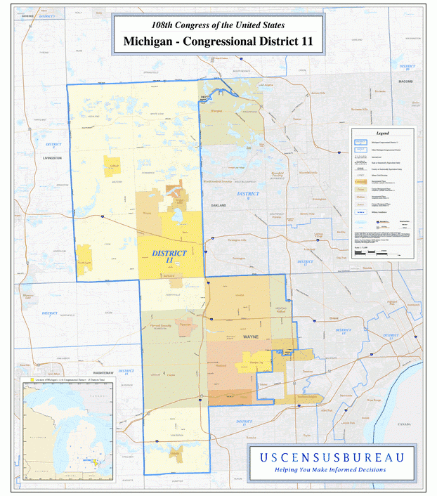 密西根行政区划图