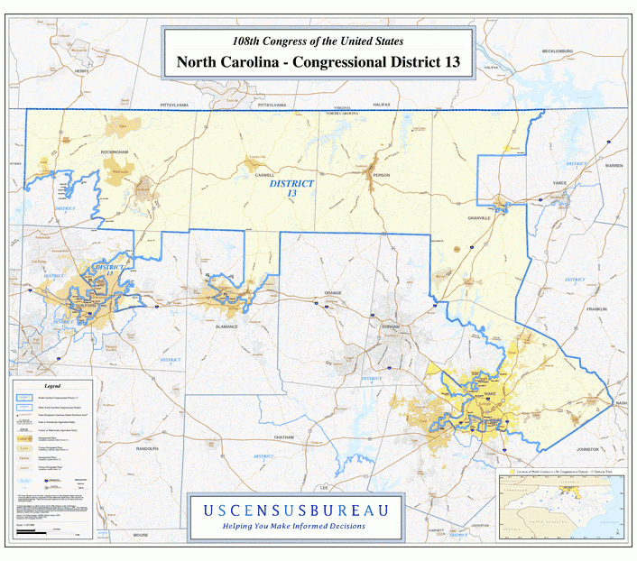 北卡罗来纳州行政区划图
