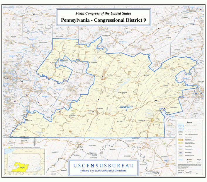 宾夕法尼亚州行政区划图