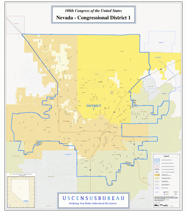 内华达州(Nevada)行政区划图