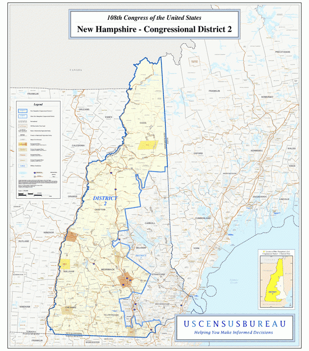 新罕布什尔州地图(new hampshire)