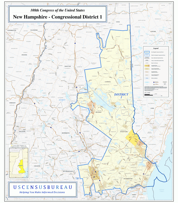新罕布什尔州地图(new hampshire),美国地图高清中文版