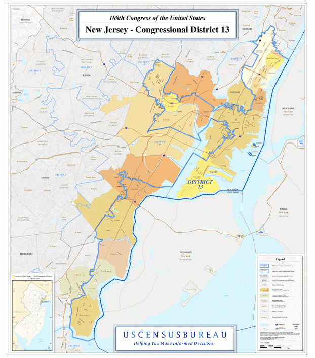 新泽西州(New Jersey)行政区划图,美国地图高清中文版