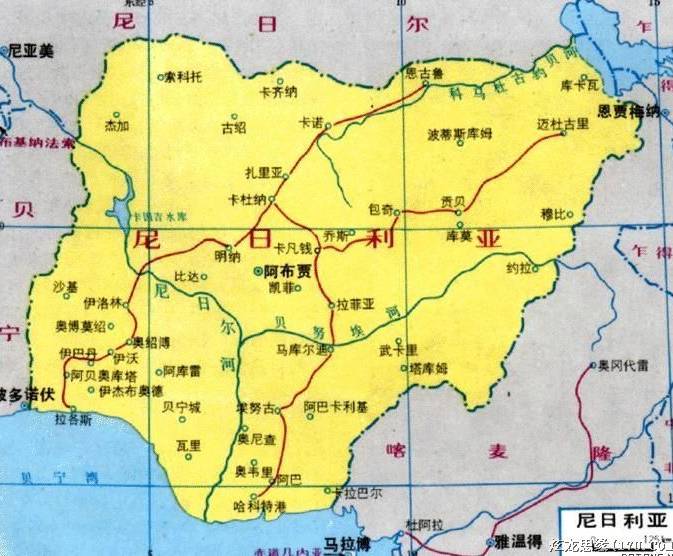 尼日利亚行政区划地图,尼日利亚地图高清中文版