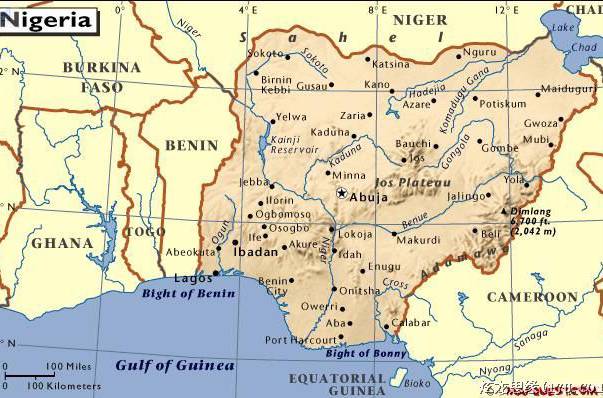 尼日利亚地图,尼日利亚地图高清中文版