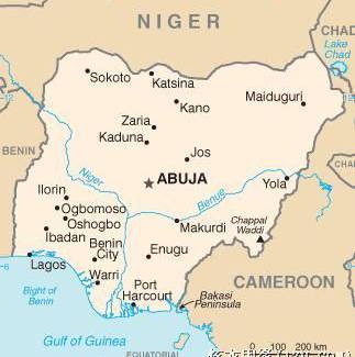 尼日利亚地形图,尼日利亚地图高清中文版