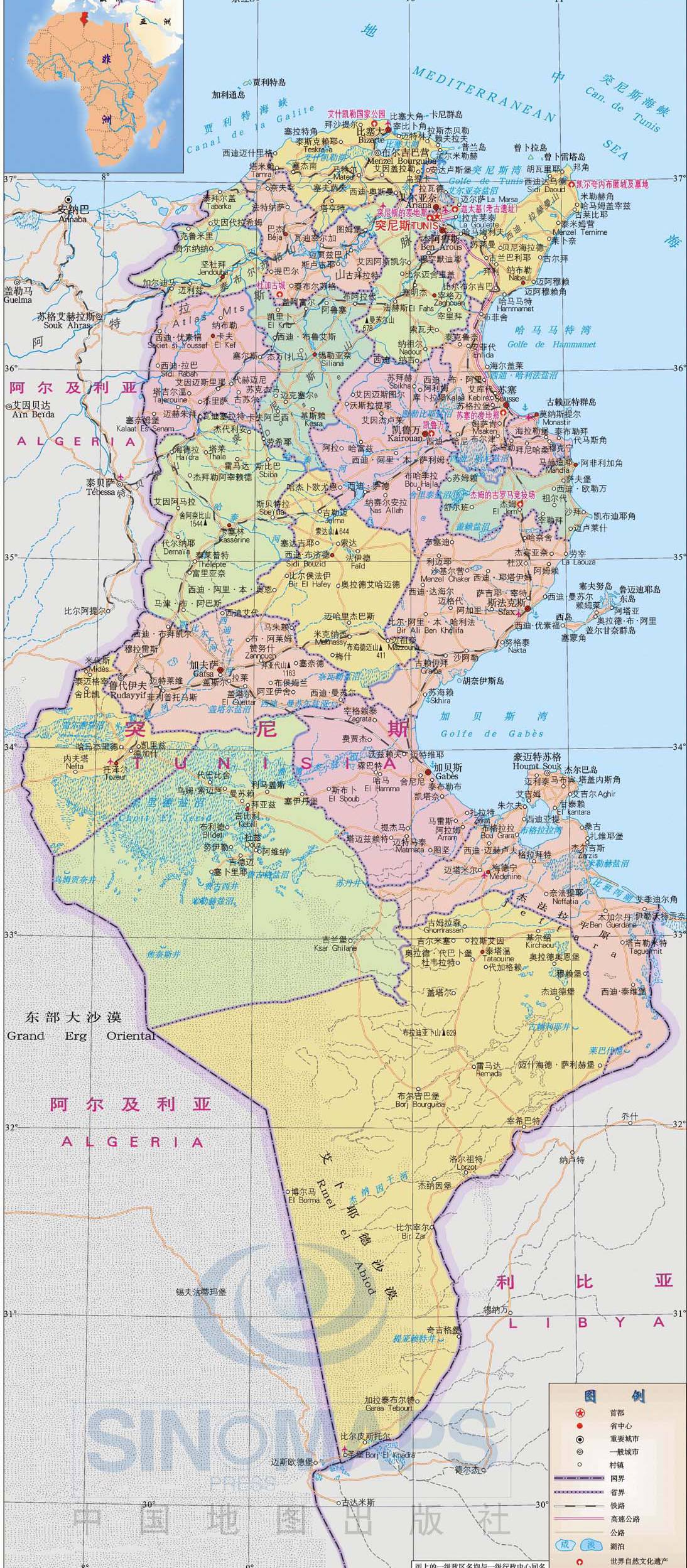 突尼斯地图