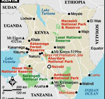 肯尼亚旅游地图,肯尼亚地图高清中文版