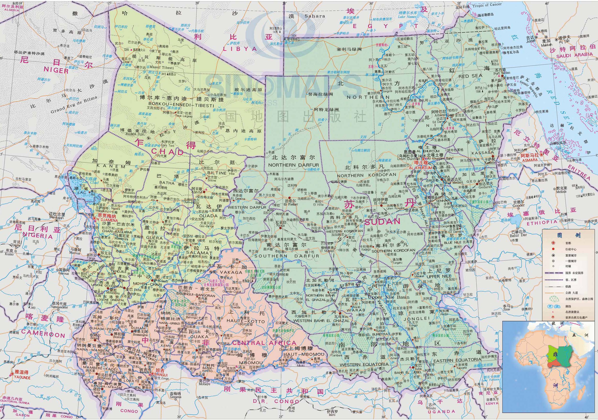 乍得地图