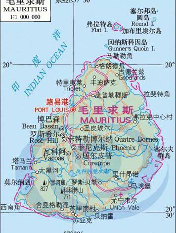 毛里求斯地图,毛里求斯地图高清中文版