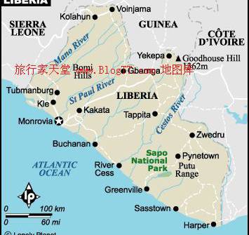 利比里亚旅行地图,利比里亚地图高清中文版