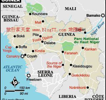 几内亚旅行地图,几内亚地图高清中文版