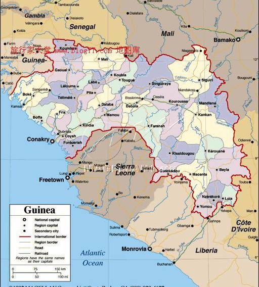 几内亚地图,几内亚地图高清中文版