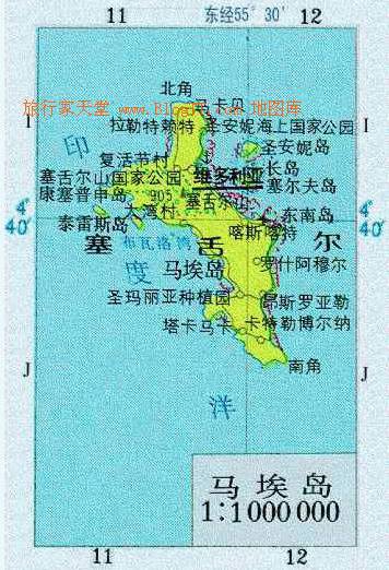 塞舌尔马埃岛地图,塞舌尔地图高清中文版
