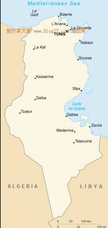 突尼斯版图,突尼斯地图高清中文版