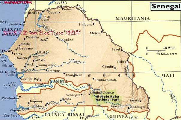 塞内加尔地图,塞内加尔地图高清中文版