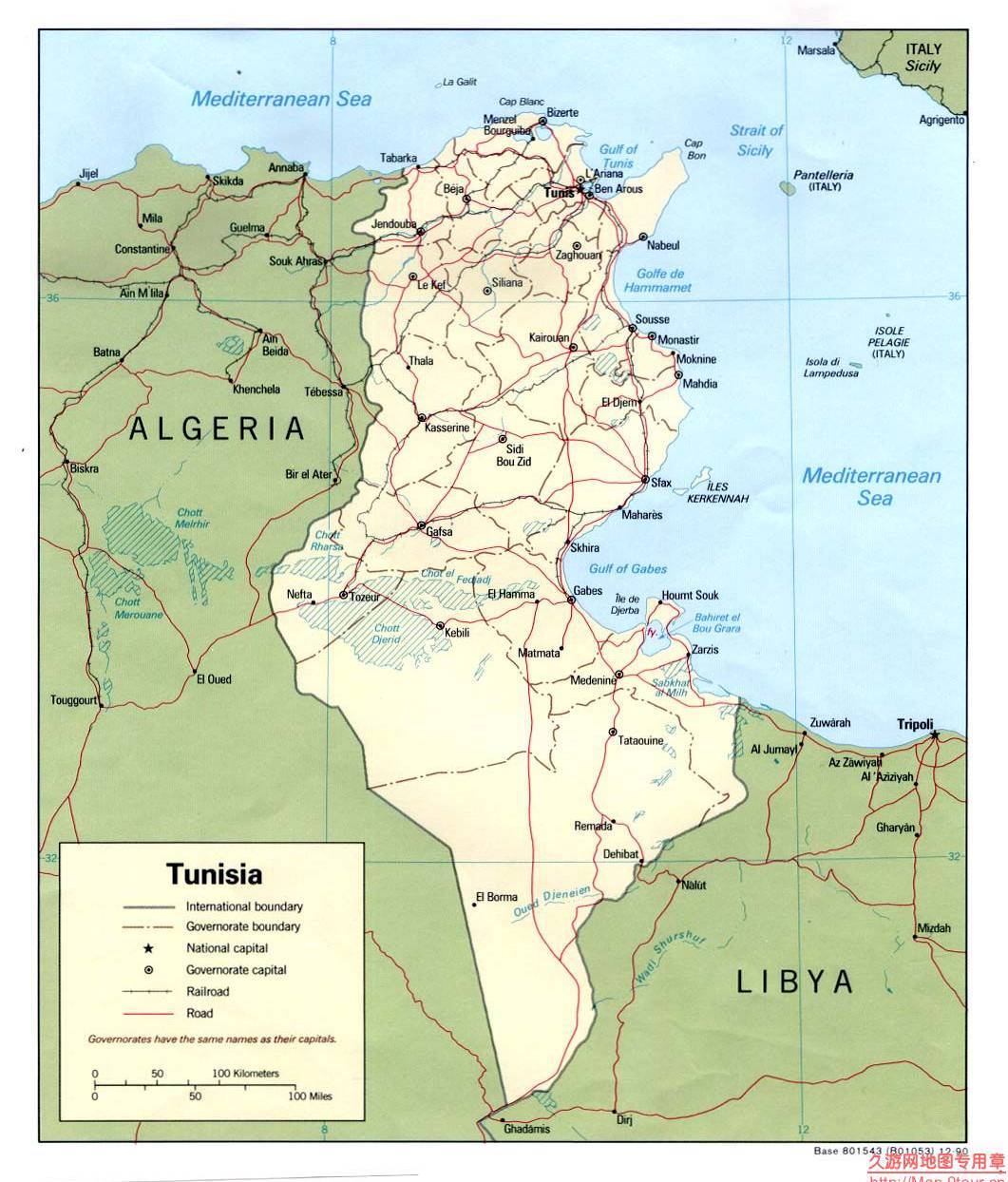 突尼斯政区图
