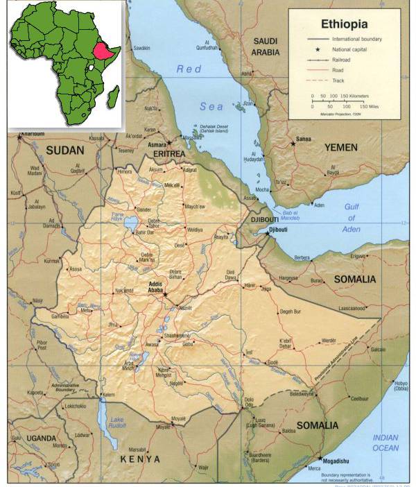 埃塞俄比亚地图,埃塞俄比亚地图高清中文版