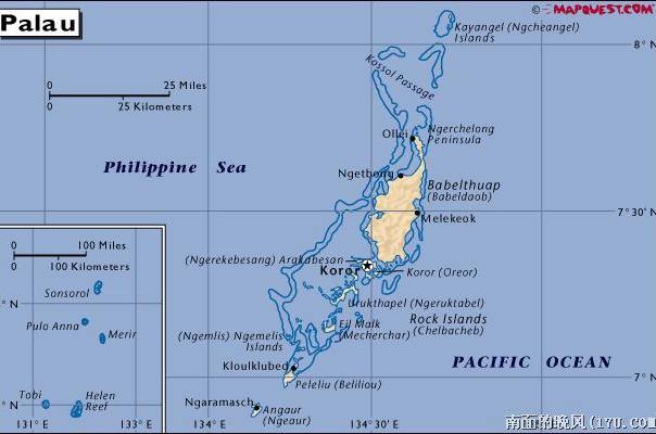 帕劳地图,帕劳地图高清中文版