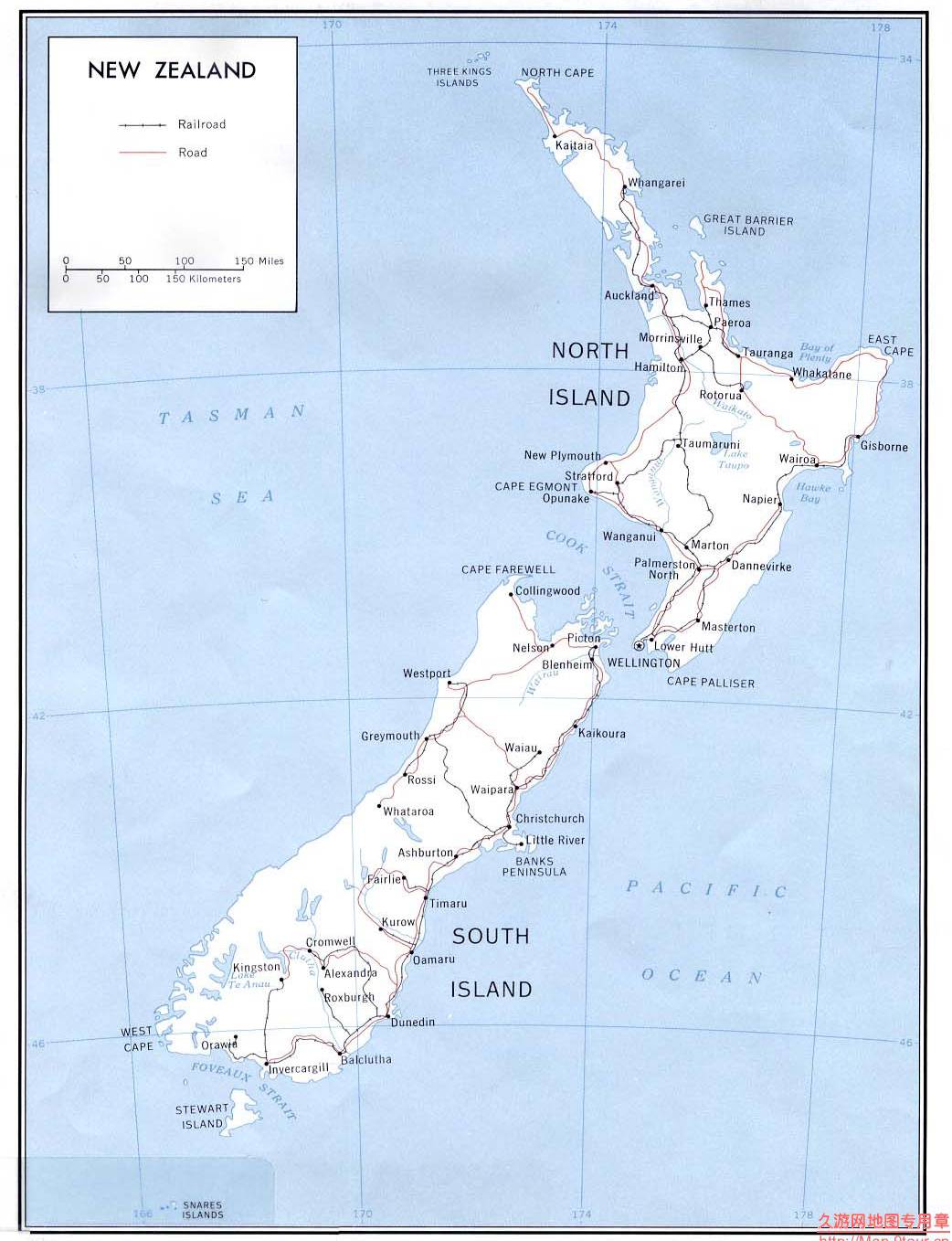 新西兰交通图