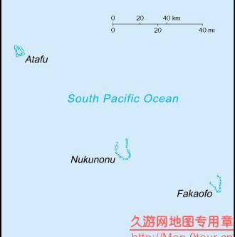 新西兰Tokelau诸岛地图