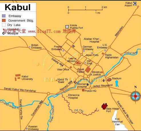 喀布尔地图