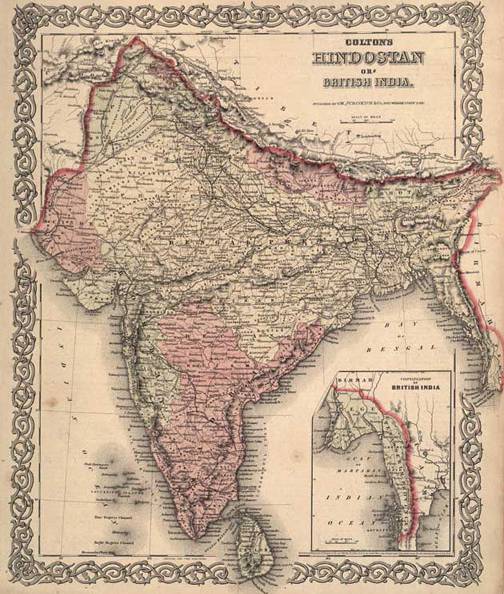 印度手绘地图