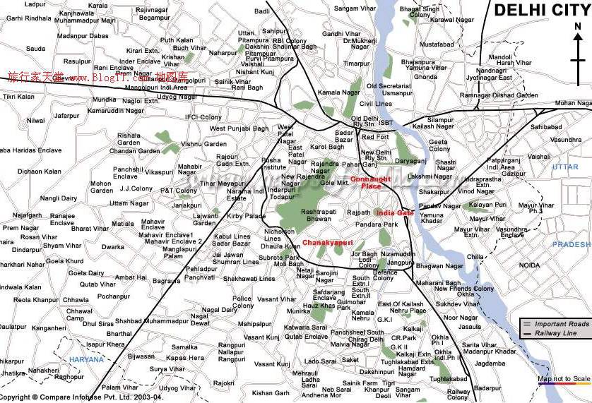 印度德里城市地图