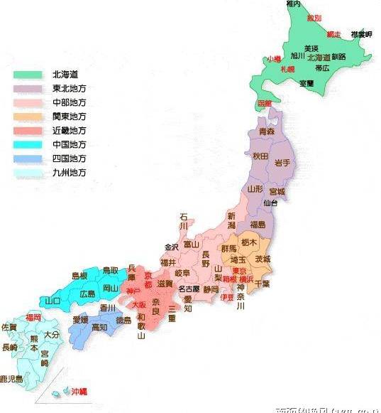 日本观光地图,日本地图高清中文版