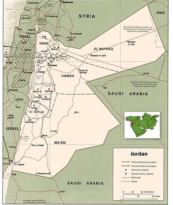 约旦哈希姆王国地图