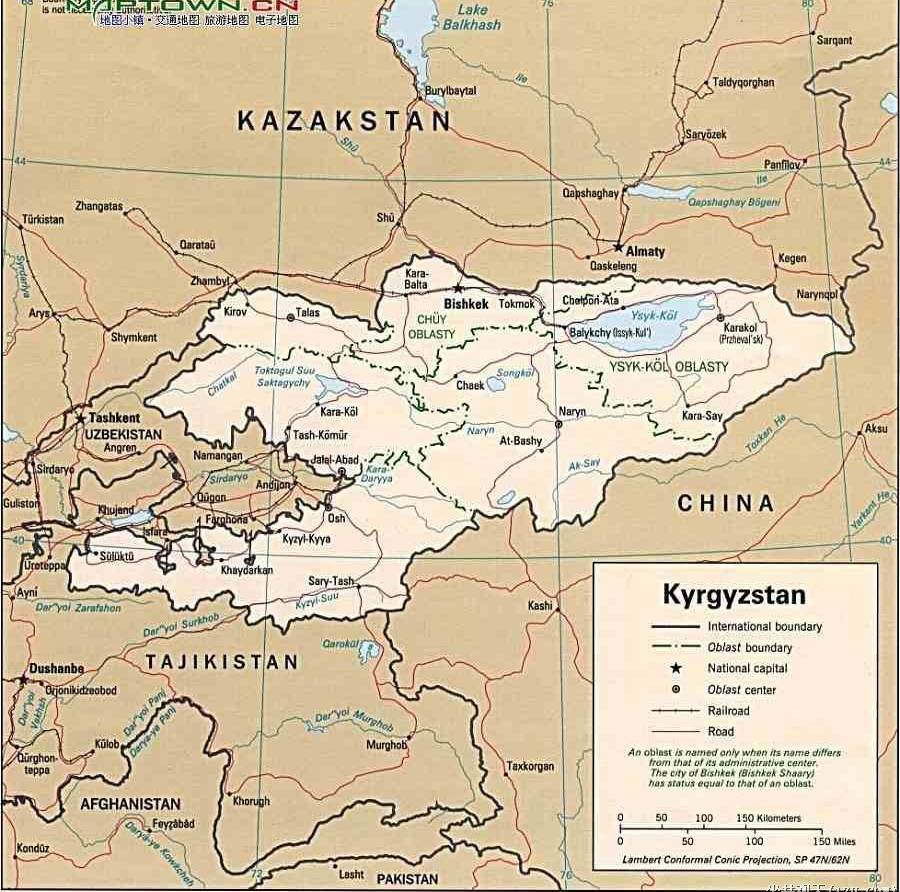 吉尔吉斯斯坦地理位置图