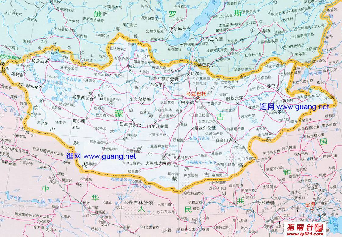 蒙古国行政区划地图