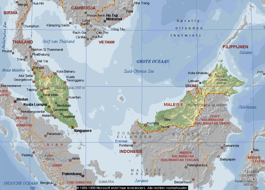 马来西亚地形图