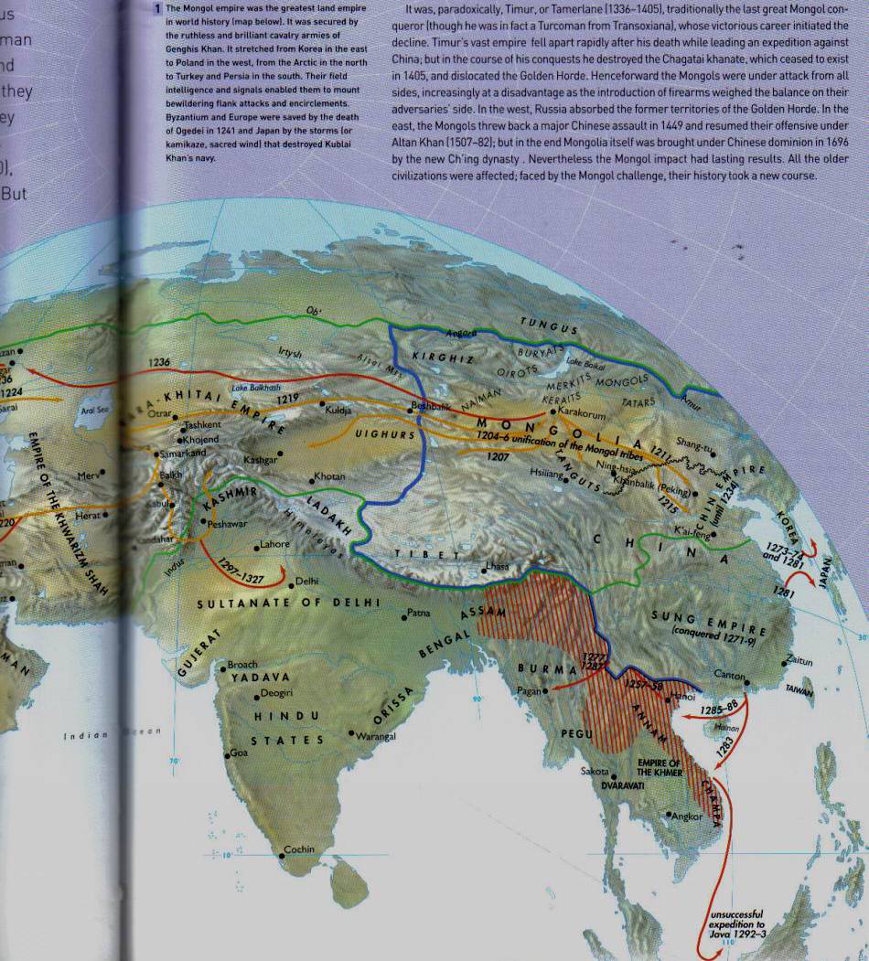 蒙古的东征服地图