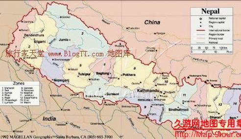 尼泊尔简要地图