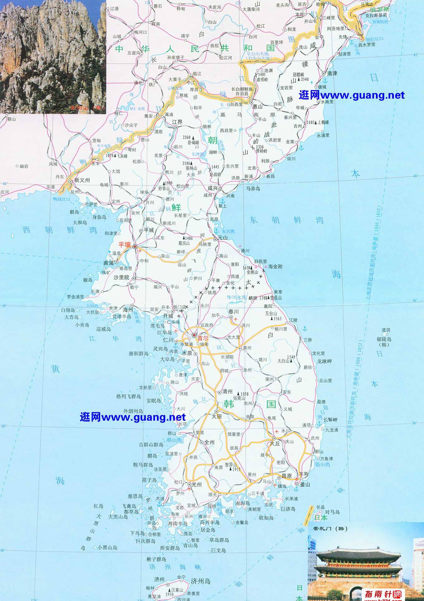 朝鲜地理位置示意地图