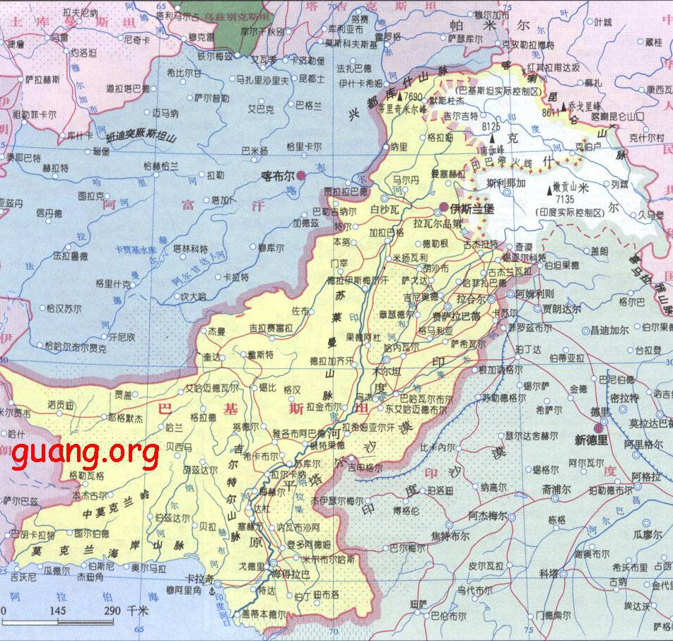 巴基斯坦地理位置地图