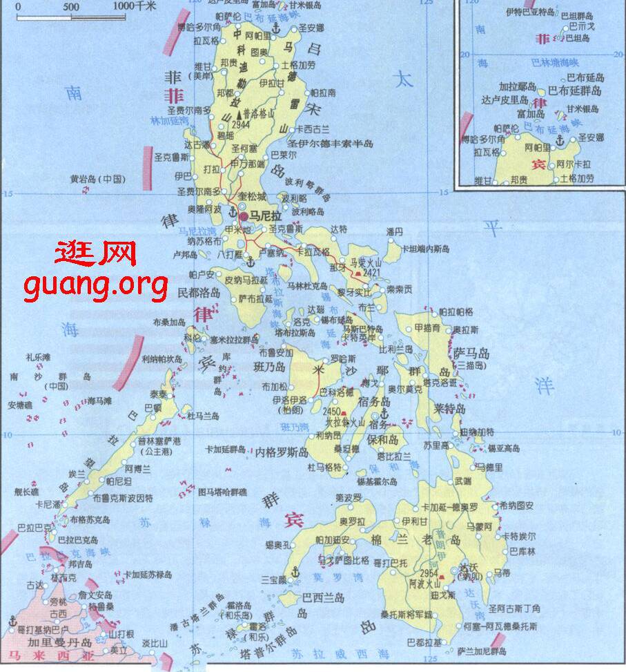 菲律宾地理位置示意图