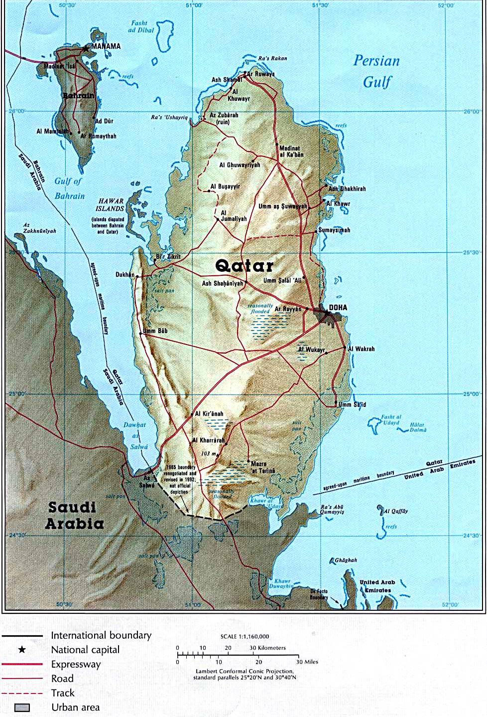 卡塔尔国地图