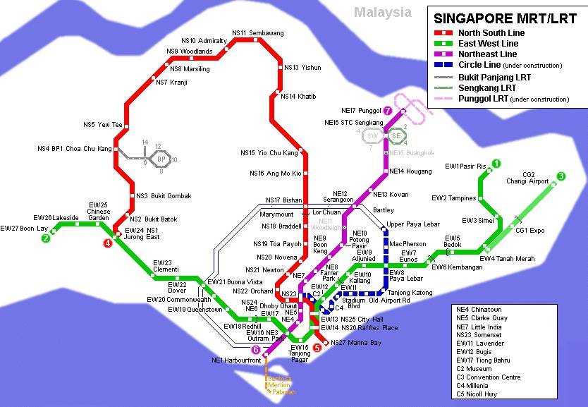 新加坡地铁交通图