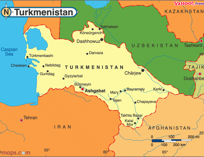 土库曼斯坦地图,土库曼斯坦地图高清中文版