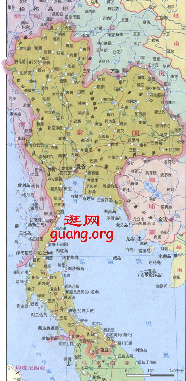 泰国地图,泰国地图高清中文版