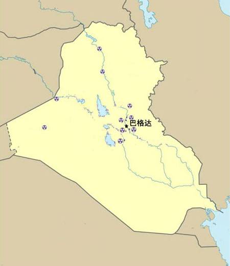 伊拉克核设施分布图