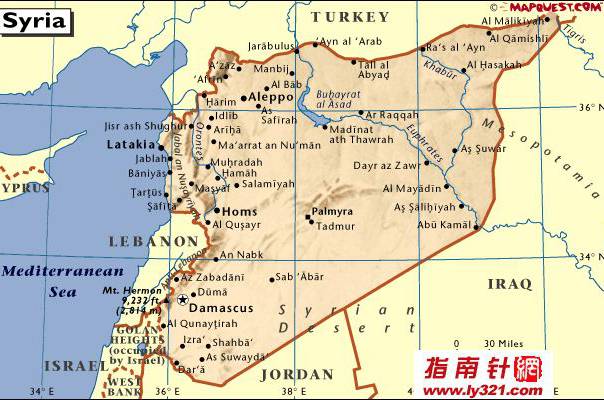 叙利亚英文地图,叙利亚地图高清中文版